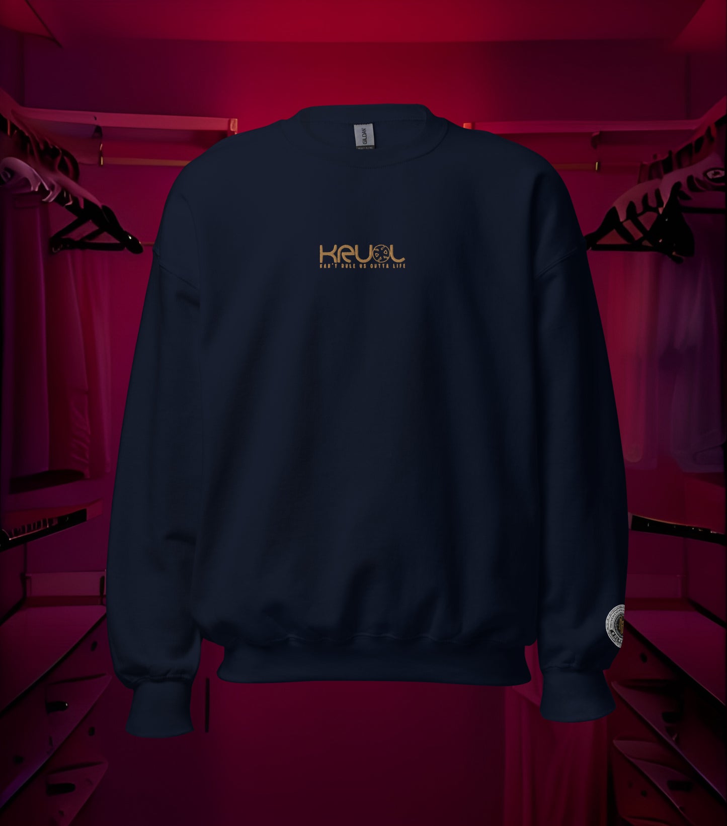 KRLMNTLTY 'Foundation' Embroidered Crewneck in Navy