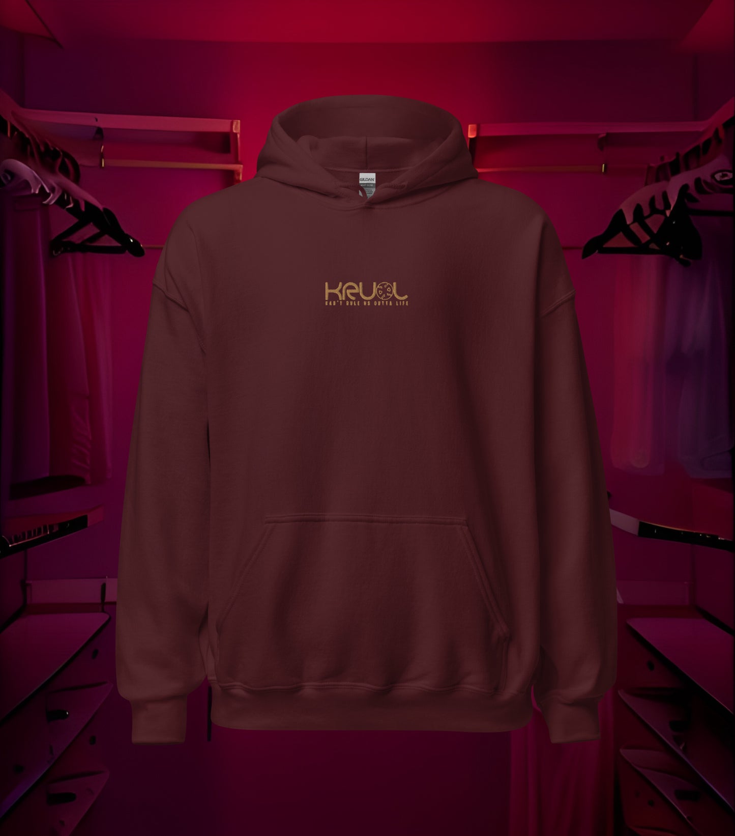 KRLMNTLTY 'Foundation' Embroidered Hoodie in Maroon