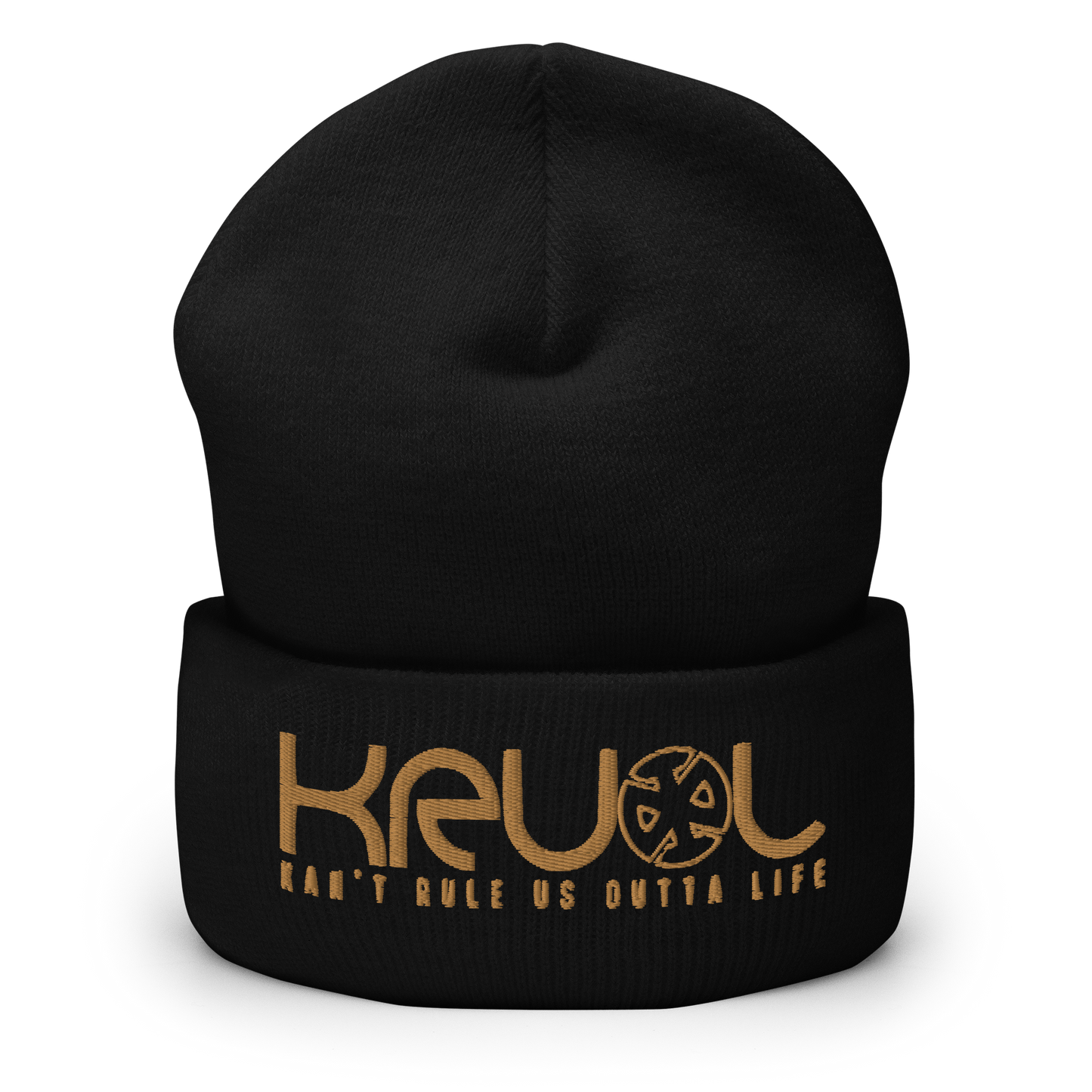 KRLMNTLTY 'Foundation' Cuffed Beanie in Black/Gold