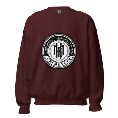 KRLMNTLTY 'Stamped' Crewneck in Maroon