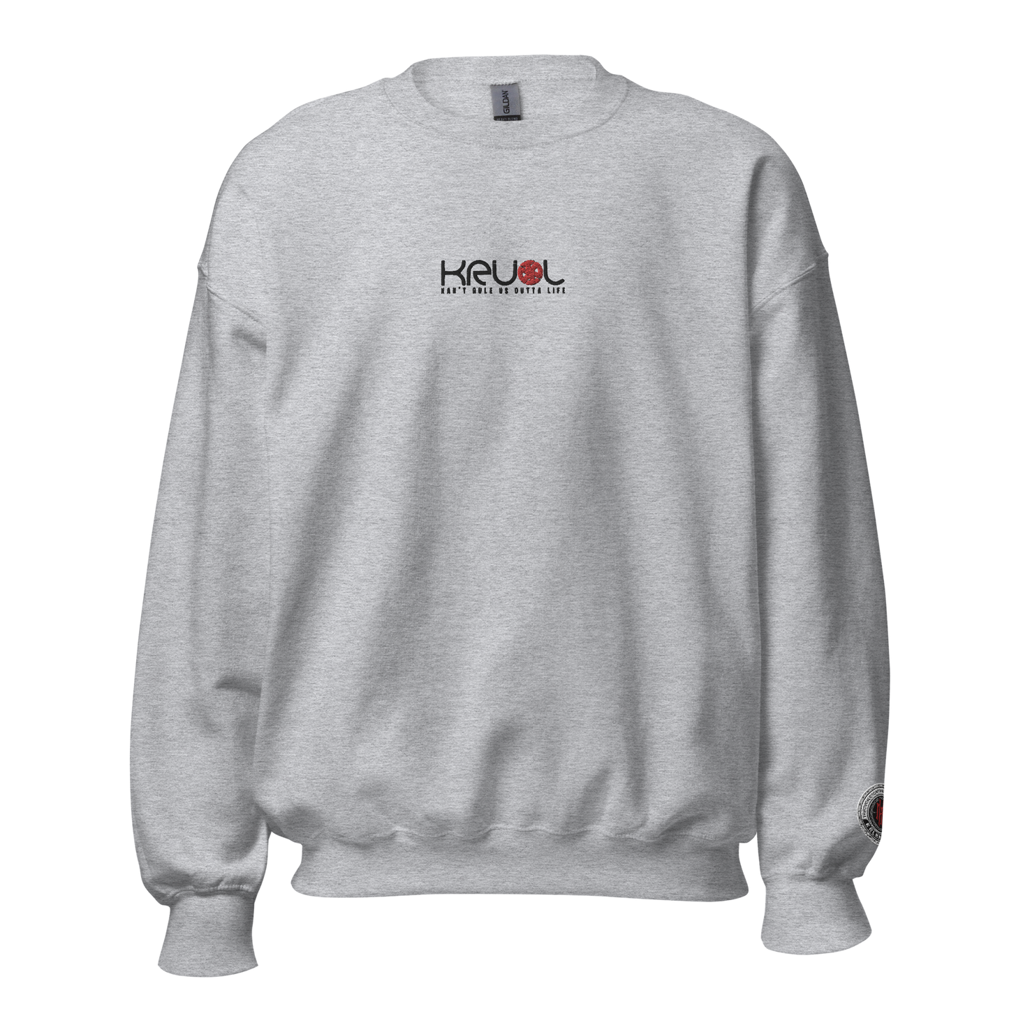 KRLMNTLTY 'Foundation' Embroidered Crewneck in Sport Grey